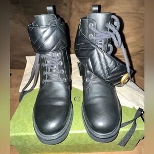 Gucci women black Lace-Up Boots